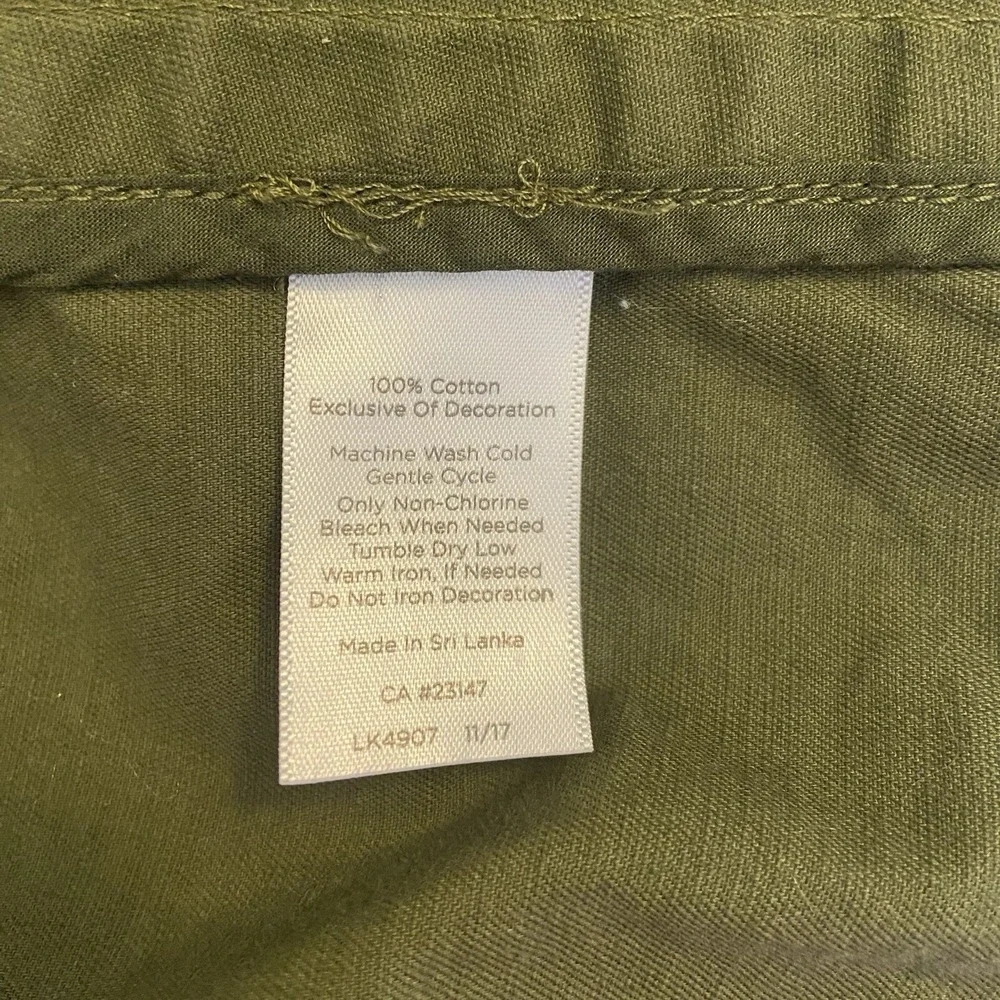 Talbots Jacket‎ Pom Pom Army Green Flap Pockets Gorpcore Lightweight Women's L - Picture 9 of 13